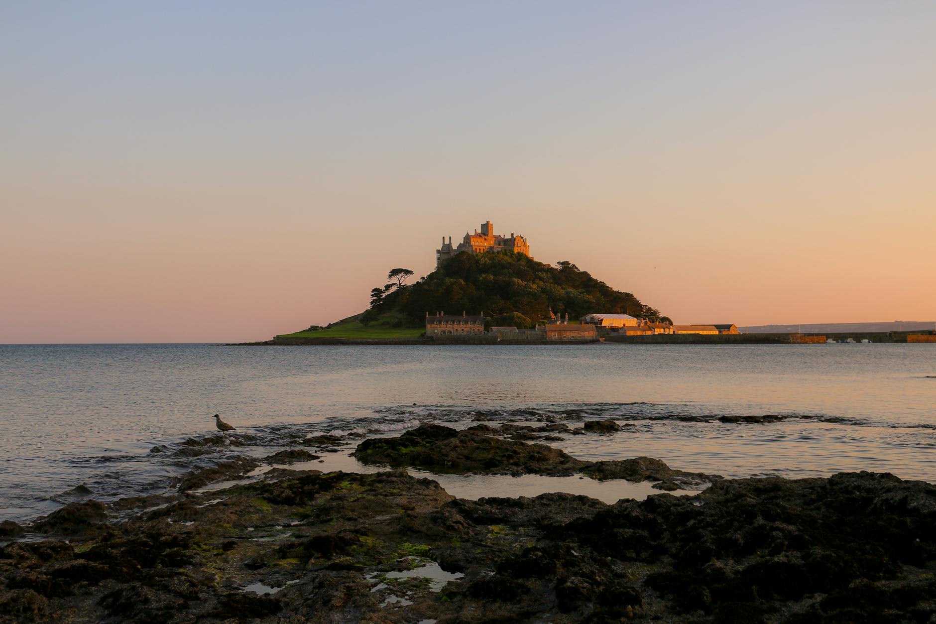 St Michaels Mount tidal island and castle Cornwall
