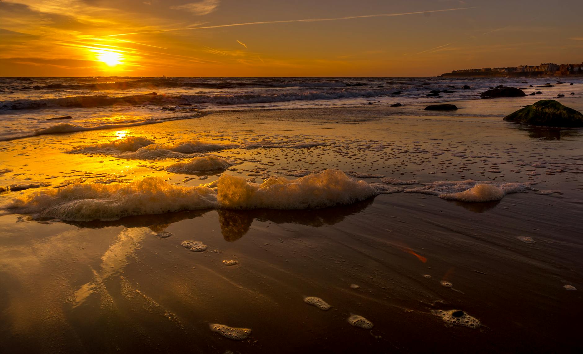 Golden sunset light on the Cornwall coast perfect for evening walks