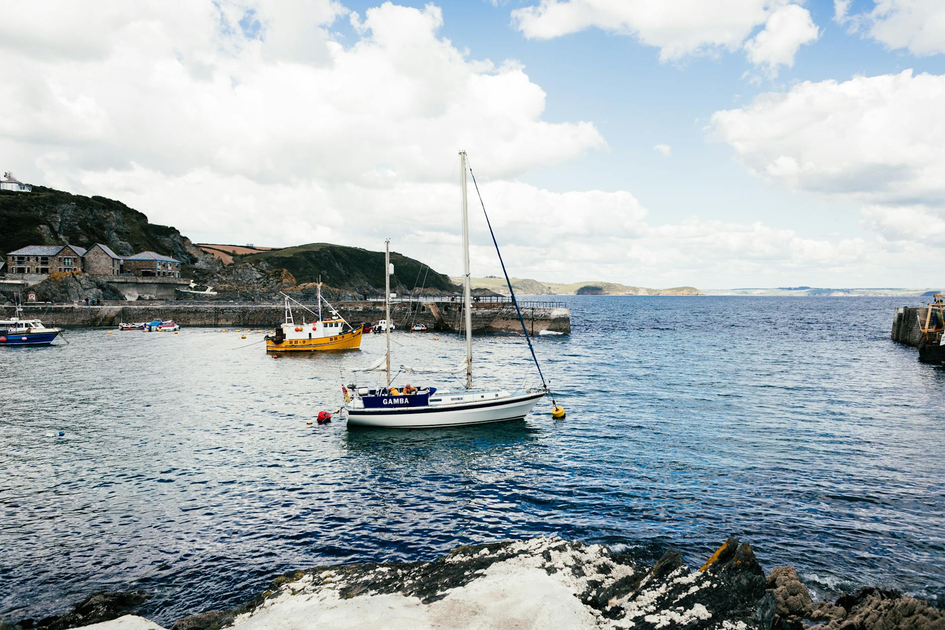 Sailing boats in Falmouth's natural harbour