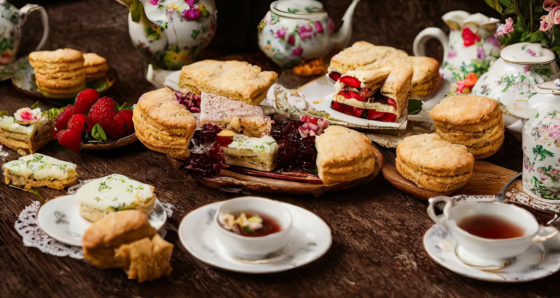 Traditional Cornish cream tea for a romantic afternoon treat