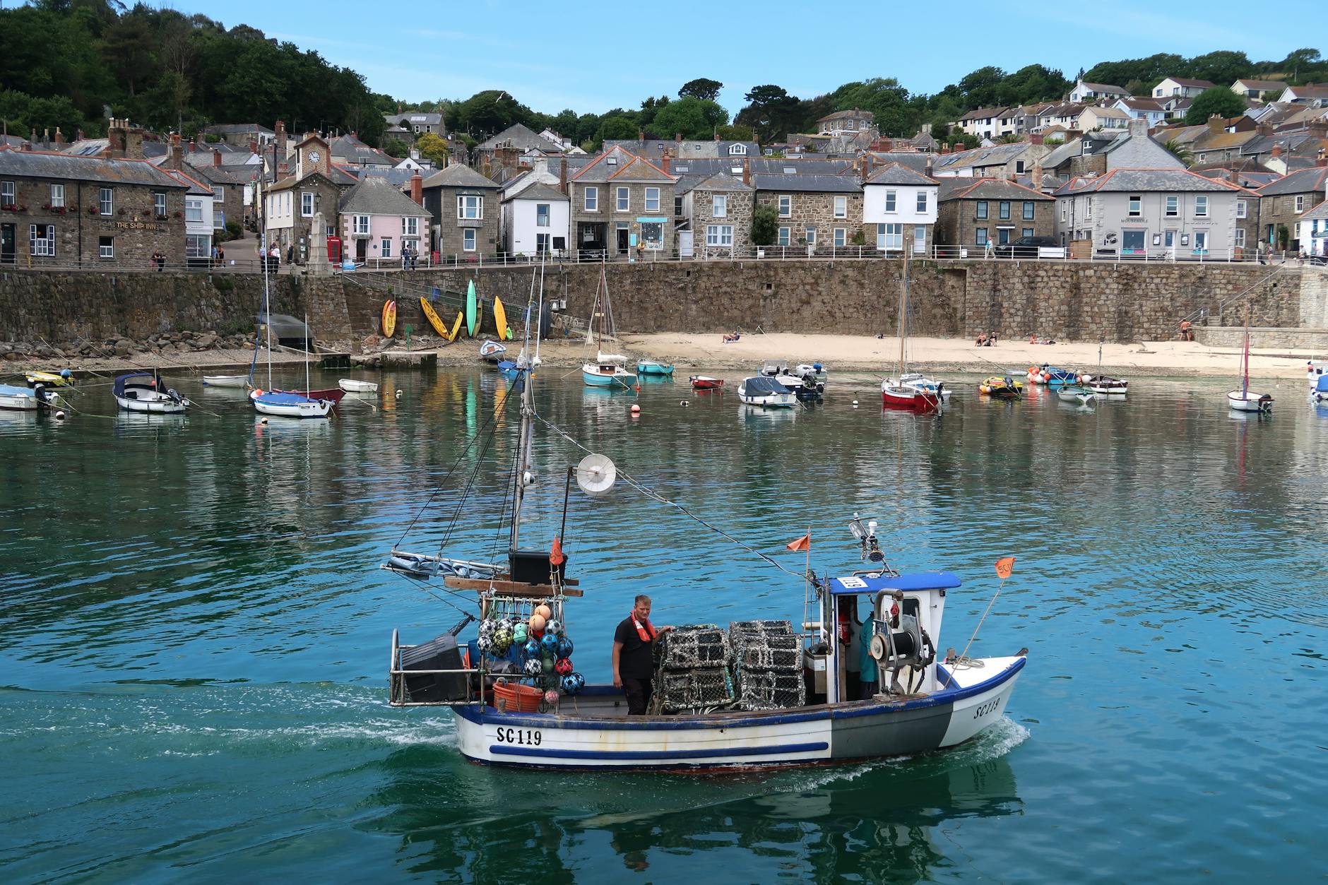 Cornwall working harbour with fishing boats