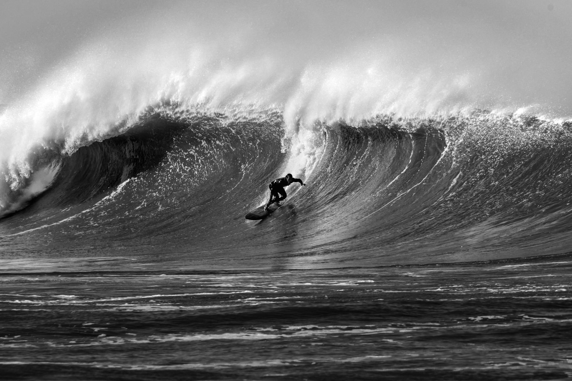 Cornwall big wave surfer