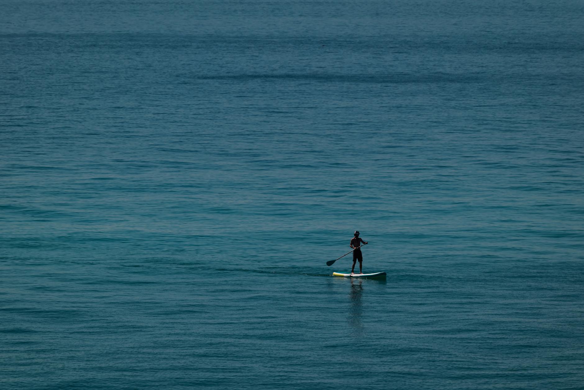SUP paddleboarding Cornwall coastline
