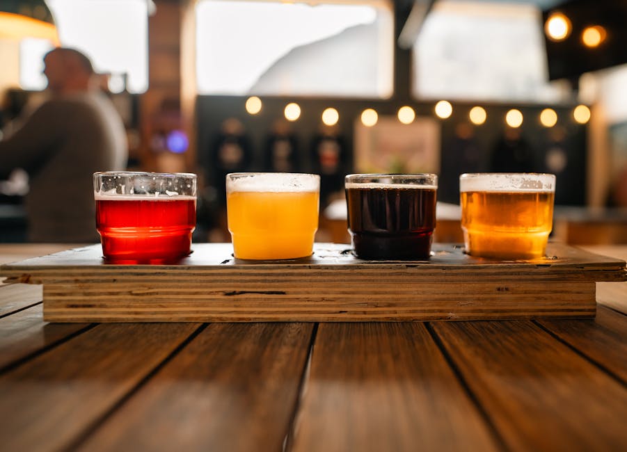 Cornwall craft beer selection in a rustic pub setting
