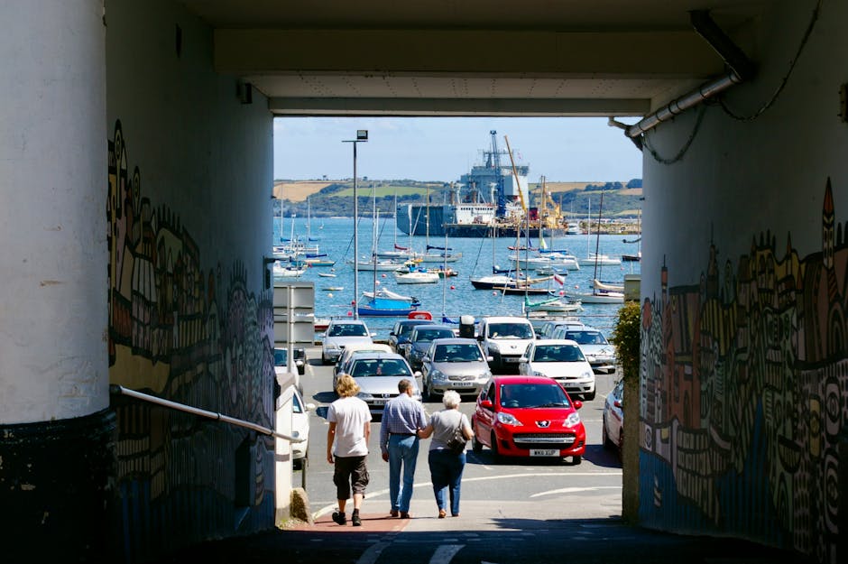 South Cornwall harbour with boats — Falmouth