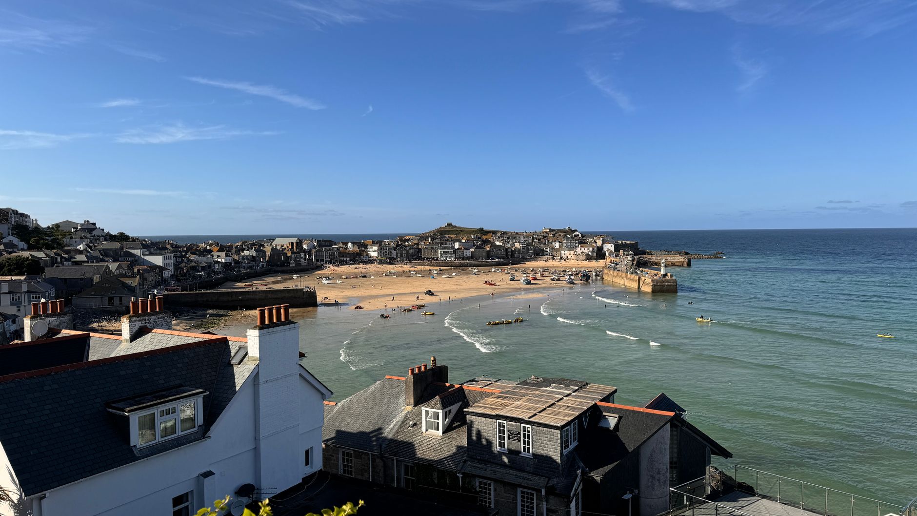 St Ives harbour and town, a top choice for where to stay in Cornwall