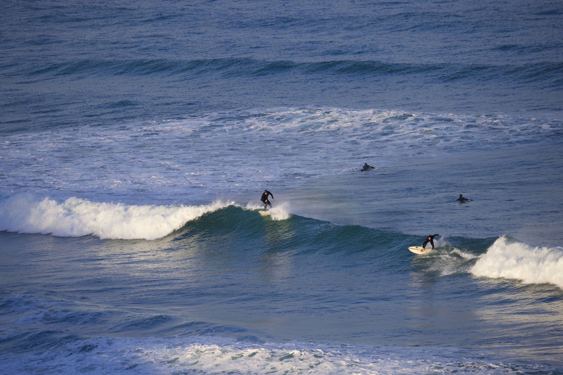 Surf rolling into Fistral Beach at Newquay in Cornwall