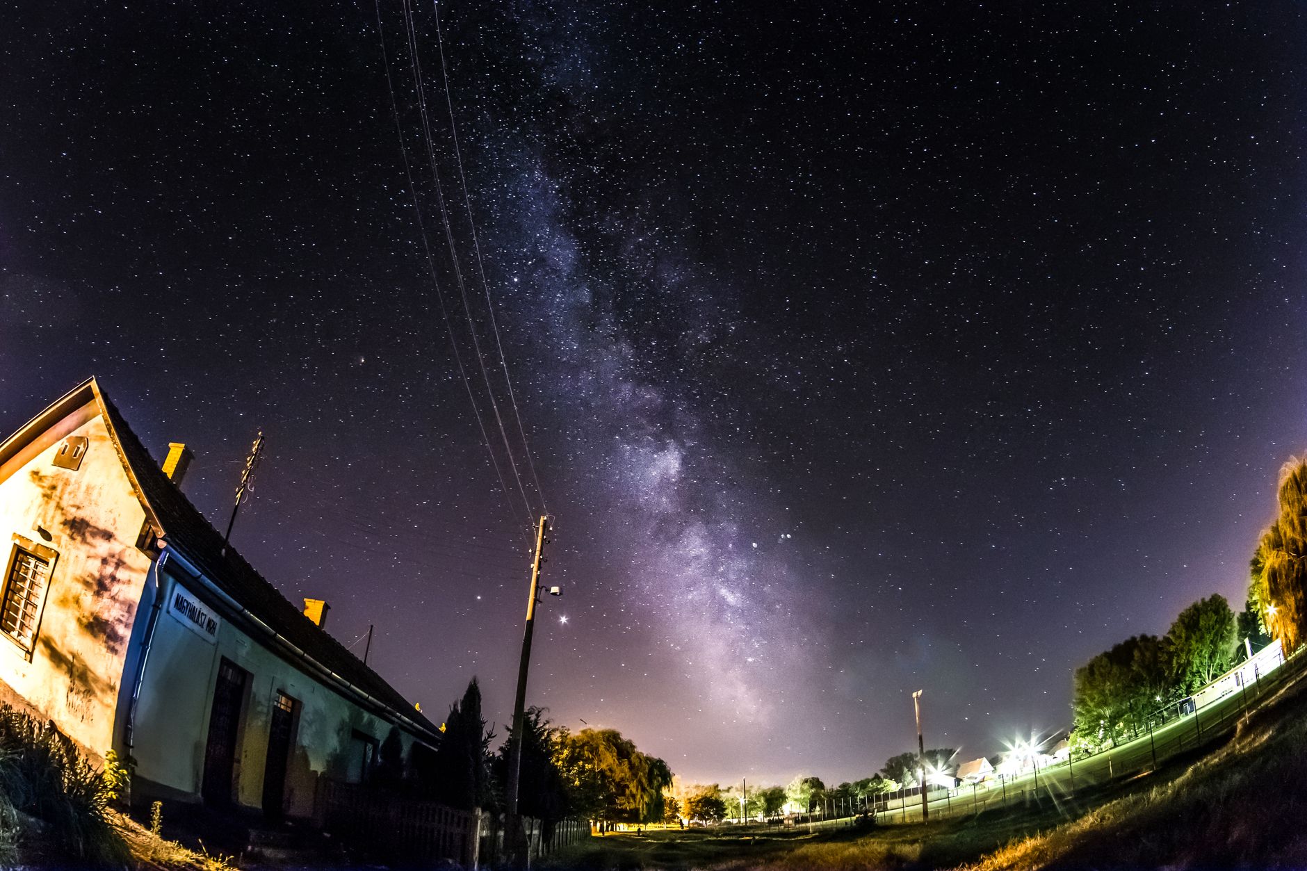 The Milky Way over a dark Cornish moor on a clear night